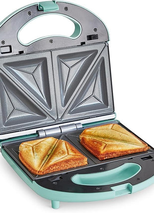 GreenLife Pro Electric Panini Press Grill and Sandwich Maker, Healthy Ceramic Nonstick Plates,Easy Indicator Light, PFAS-Free, Turquoise