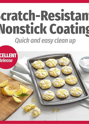 GoodCook Everyday Nonstick Carbon Steel 13” x 9” Baking Sheet Set, 3 Pack – Standard-Sized Carbon Steel Cooking Pans, Bakeware Set, Cookie Sheets for Baking, Oven Pan Set