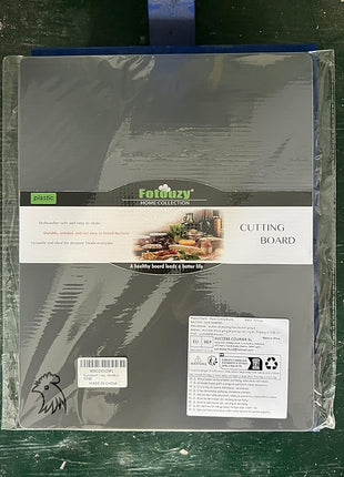 Fotouzy Flexible Plastic Cutting Board Mats with Food Icons, BPA-Free, Non-Porous, 100% Non-slip Back and Dishwasher Safe, Unique Modern Neutral Colors, Set of 4 Gray