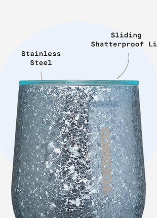 Corkcicle Stemless Wine Tumbler - Keeps Drinks Cold for 6 Hours - Triple-Insulated Stainless Steel - Non-Slip Base - Summer Drinkware Gift - Keeps Drinks Ice Cold - 12 oz - Ice Breaker