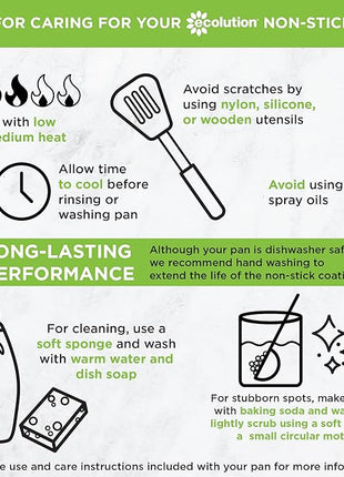 Ecolution Easy Clean Ceramic Nonstick Cookware Set, Dishwasher Safe Kitchen Pots and Pans Set, Comfort Grip Handle, Even Heating, Ultimate Food Release, 26-Piece, Black