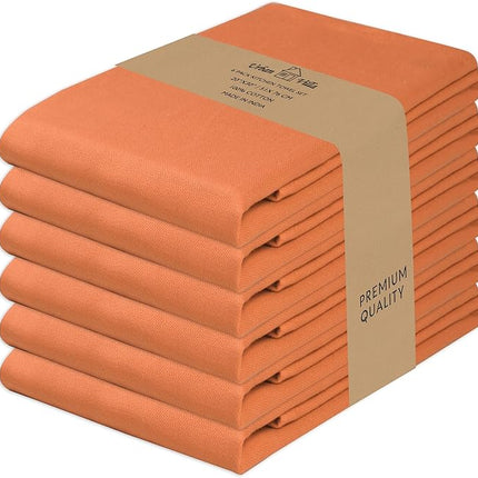 Urban Villa Halloween Kitchen Towels Set of 6 Dish Towels for Kitchen 100% Cotton Orange Color Dish Cloths 20''X30'' Multi-Purpose Kitchen Hand Towels Highly Absorbent Kitchen Towels with hanging Loop