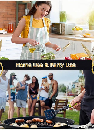 AWinjoy Japanese Gold Kitchen Scissors, Heavy Duty Stainless Steel, Multipurpose Cooking Shears, Dishwasher Safe