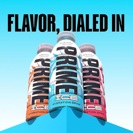 PRIME Hydration ICE BLUE CHILL, Sports Drinks, Electrolyte Enhanced for Ultimate Hydration, 250mg BCAAs, B Vitamins, Antioxidants, Low Sugar, 16.9 Fl Oz, 12 Pack