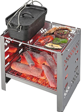 Captain Stag UG-3062 Dutch Oven, Iron Casting, Square Shape, Mini Dutch Oven, Width 8.1 x Depth 5.1 x Height 3.5 inches (205 x 130 x 90 mm), Full Water Capacity: 25.5 fl oz (750 ml), No Seasoning