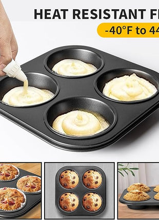 Air Fryer Muffin Pan, 2 Pack Cupcake Molds for Air Fryer Toaster Oven, Nonstick Cupcake Baking Pan for Counter Top Oven Small Oven