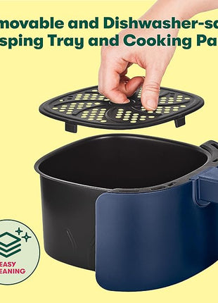 BELLA 2.9QT Touchscreen Air Fryer, No Pre-Heat Needed, No-Oil Frying, Fast Healthy Evenly Cooked Meal Every Time, Dishwasher Safe Non Stick Pan and Crisping Tray for Easy Clean Up, Matte Blue