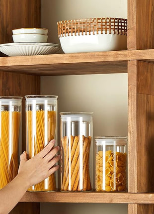 ZENS 27oz Glass Jars with Airtight Lid Set of 2, Clear Glass Storage Containers, Glass Kitchen Canisters with Airtight Lids, Coffee Jars for Brown Sugar, Pantry Organization