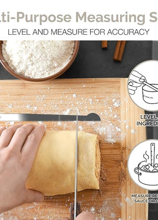 22-Piece Stainless Steel Measuring Cups and Spoons Set, Tad Dash Pinch Smidgen Drop Mini Measuring Spoons, Measuring Stick Leveler, Measurement Conversion Chart Fridge Magnet, (Charcoal)