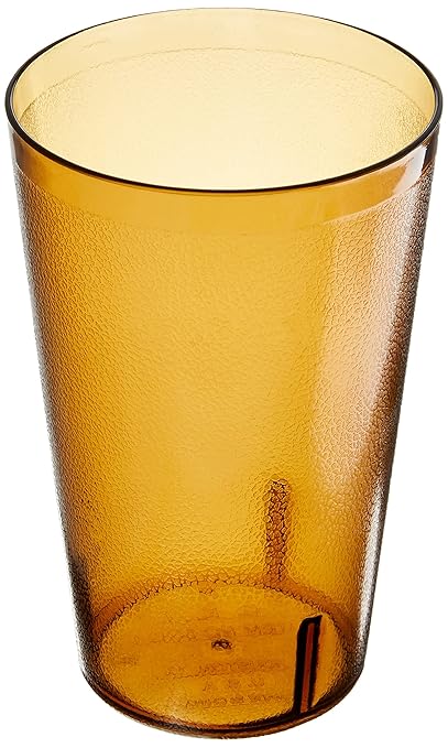 GET Unbreakable Stackable Restaurant Plastic Tumbler/Cup (Set of 4) 32 Ounce Amber | For Restaurants and Home, Dishwasher Safe, BPA Free