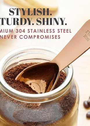 Apace Living Coffee Scoop (Set of 2) - 2 Tablespoon (2 Tbsp / 1/8 Cup / 1 oz) - The Best Stainless Steel Measuring Spoons for Coffee, Tea, and More