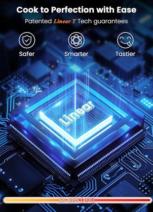 Nuwave Brio Plus Air Fryer 8 Qt, New & Improved, PFAS-FREE, 7 Digital One-Touch Cook Functions that AIR FRY, BAKE, ROAST, DEHYDRATE, TOAST, REHEAT, PREHEAT, 150 Presets, 50°F~400°F (Deep Blue)