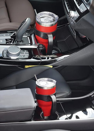 WETOWETO 30oz Insulated Tumbler With 2 Lids and 2 Straws, Stainless Steel Double Vacuum Coffee Tumbler Cup with handle, Powder Coated Travel Mug for Office, Travel(Harvest Red, 1 Pack)