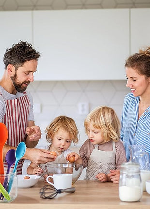 5PCS Silicone Serving Spoons Set, Vituer Heat Resistant Kitchen Spoons for Cooking, Mixing, Stirring and Serving, Dishwasher Safe (5 Pack, Multicolor)