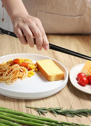 HOTEC Kitchen Tweezers Tongs Stainless Steel Professional Chef Tweezers, Set of 2-12inch Extra-Long Food Tongs for Cooking,Grill and Baking