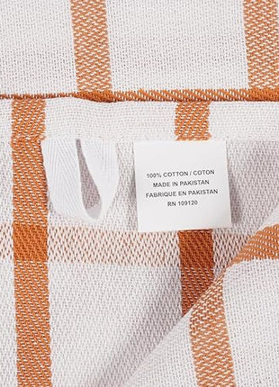 KAF Home Premium Kitchen Towels (18" x 28"), Large 100% Cotton, Flat & Terry Absorbent Dish Towel Set (Ginger, 18 x 28-6 Pack)