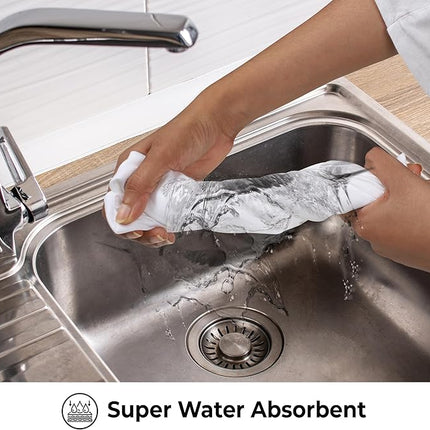 Urban Villa Flour Sack White Kitchen Towels 100% Cotton Highly Absorbent Dish Towels for Bread Proofing Baking Drying Dinnerware Glass Embroidery DIY Projects Zero Lint 27x27 Inches (4 Pack)