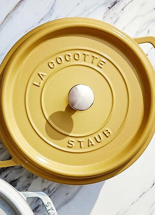 Staub Cast Iron 4-qt Round Dutch Oven - Citron