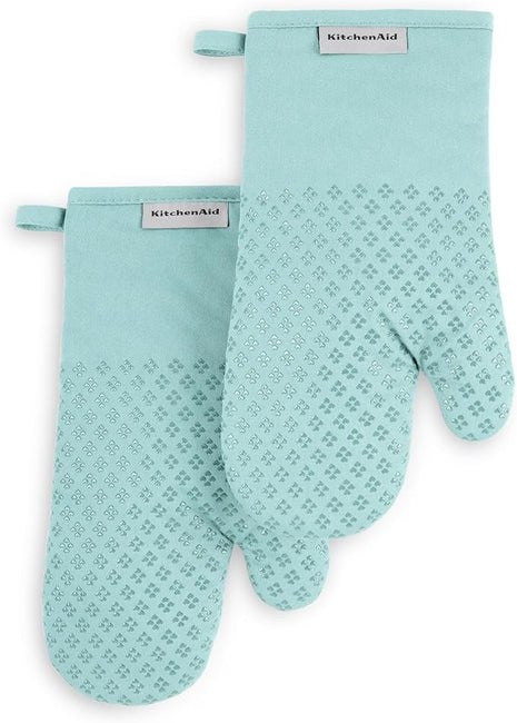 KitchenAid Asteroid Oven Mitt 2-Pack Set, Mineral Water, 7"x12.5"