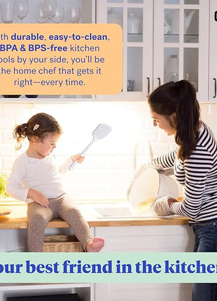 GIR: Get It Right Silicone Kitchen Spatula Turner - Non-Toxic Cooking Utensils for Nonstick Cookware, Cooking and Baking, Ultimate - 13IN - Studio White