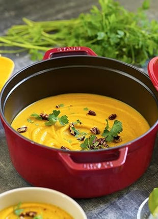 Staub 4 Qt. Round Cocotte-cherry Red