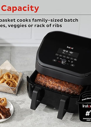 Instant Pot VersaZone 9QT Air Fryer,8-in-1 Functions with EvenCrisp Technology, Crisps,Broils, Bakes,Roasts, Dehydrates,Reheats at Same or Different Temperature, from the Makers of Instant Pot, Black
