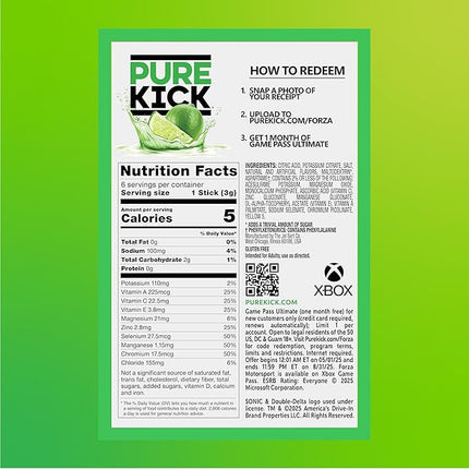 Pure Kick Forza Fuel Limited Edition Energy, Blood Orange Energy & Sonic Limeade Hydration Singles To Go Drink Mix – 3 / 6ct Boxes - 18 Total Packets