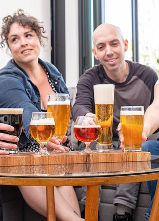 Libbey Craft Brews Assorted Beer Glasses Set of 6 with Gift Box – Lead‑Free Specialty Beer Glassware for IPA, Stout, Wheat, Lager, Sour & High‑ABV – Dishwasher Safe