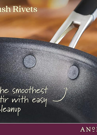 Anolon 87538 Smart Stack Hard Anodized Nonstick Frying Pan / Fry Pan / Hard Anodized Skillet - 12 Inch, Black