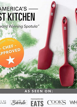 DI ORO® 3-Piece Silicone Spatula Set - 315°C Heat Resistant Non Stick Rubber Kitchen Spatulas for Cooking and Baking - Award-Winning Professional Grade Spatula Set - Best Silicone Utensil Set