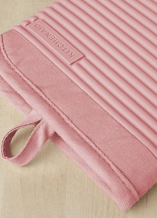 KITCHENAID Ribbed Soft Silicone Oven Mitt 2-Pack Set, 7.5"x13", Dried Rose