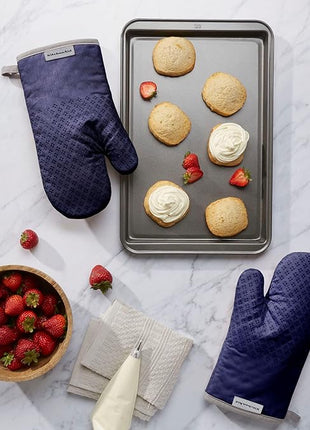 KitchenAid Asteroid Oven Mitt Set, 7"x12.5", Cobalt Blue, 2 Piece