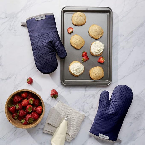 KitchenAid Asteroid Oven Mitt Set, 7"x12.5", Cobalt Blue, 2 Piece