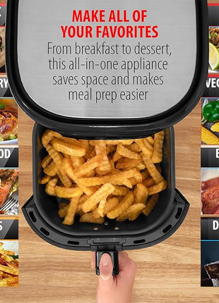 Deco Chef 3.7QT Digital Air Fryer with 6 Cooking Presets, LED Touch Controls, Adjustable Temperature and Time, Detachable Dishwasher Safe Non-Stick Basket, ETL Certified, Black