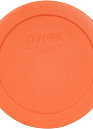 Pyrex 7200-PC Round 2 Cup Orange Storage Lid for Glass Bowls - Original Genuine Pyrex Lids - 4 Pack - Made In The USA