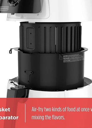 BLACK+DECKER Purify 2-Liter Air Fryer, White/Black, HF100WD
