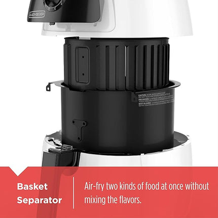 BLACK+DECKER Purify 2-Liter Air Fryer, White/Black, HF100WD