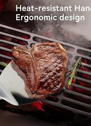 Stainless Steel Spatula Set of 3, Heavy Duty Small Metal Spatula for Cooking Cast Iron Skillet with Heat-resistant Handle, Fish Turner Flipper for Pancake Burger Egg Cooking Spatulas BBQ Grill Griddle