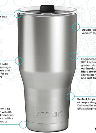 Arctic Tumblers | 30 oz Light Green Insulated Tumbler with Straw & Cleaner - Retains Temperature up to 24hrs - Non-Spill Splash Proof Lid, Double Wall Vacuum Technology, BPA Free & Built to Last