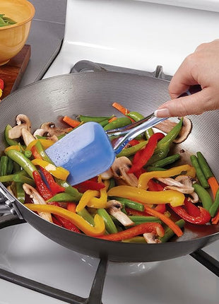 Wilton Easy Flex Silicone Spatula Set - Your Versatile Tools for Mixing, Folding, Scraping, Cooking, Frosting and Serving, Blue, 3-Piece