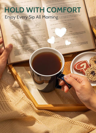 Sweese Porcelain Coffee Mugs - 16 Ounce (Top to the Rim) for Coffee, Latte, Tea, Cocoa, Set of 4, Navy