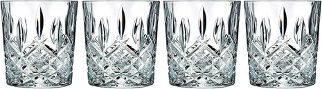 Marquis by Waterford 165118 Markham Double Old Fashioned Glasses, Set of 4, Clear Crystalline, 3.75 inches (H) x 3.3 inches (W) 11oz