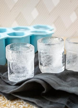 Outset Silicone Hexagon Ice Shot Mold, 6 Glass Capacity