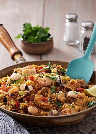 Silicone Spatula 3-piece Set, Ergonomic Handle High Heat-Resistant Spatulas, Non-stick Rubber Spatulas with Stainless Steel Core, Aqua Sky