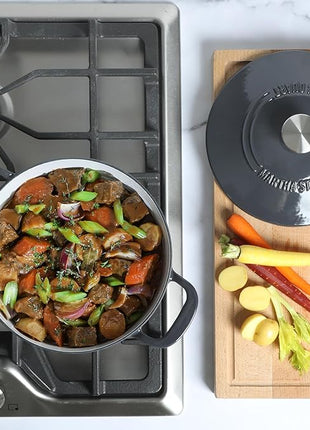 Martha Stewart Gatwick 4 Quart Enamel Cast Iron Dutch Oven - Grey