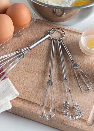 Fox Run Mini Whisks, Chrome Plated, Set of 4, Metallic, 8 x 2 x 1.75 inches