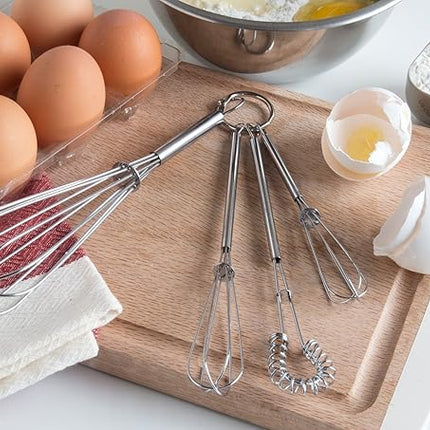 Fox Run Mini Whisks, Chrome Plated, Set of 4, Metallic, 8 x 2 x 1.75 inches