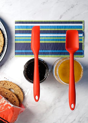 RSVP International Ela's Favorite Silicone Spatula, Red, 8" | BPA-Free Silicone | Scrape Batters, Flip Eggs, Ice Cakes, & More | Dishwasher Safe & Heat Resistant | Cooking, Baking & More