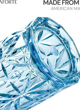 BELLAFORTE Shatterproof Tritan Tall Tumbler, Set of 4, 18oz - Myrtle Beach Drinking Glasses - Unbreakable Plastic Drinking Glasses for Gifting, Parties, New Year - BPA Free - Dishwasher Safe - Blue