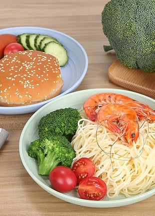 LuckyZone 7.8 Inches Unbreakable Wheat Straw Plates - Reusable Plate Dinner Set - Dishwasher & Microwave Safe - Healthy, BPA Free & Eco-Friendly (7.8 Inches/4 Blue)